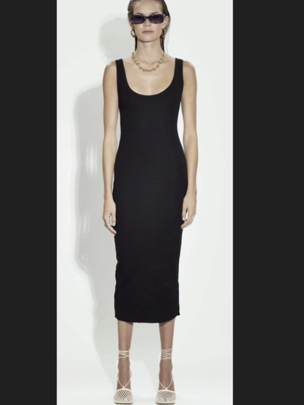 Cotton Citizen Verona Midi Tank Dress in Black